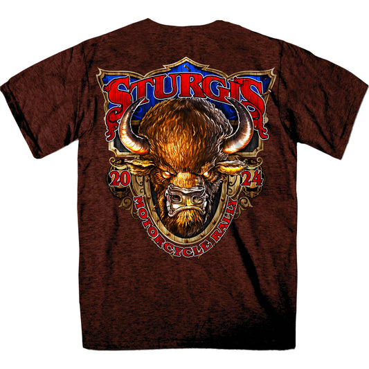 2024 Sturgis Buffalo Russet Motorcycle Rally Tee Shirt SPB1115