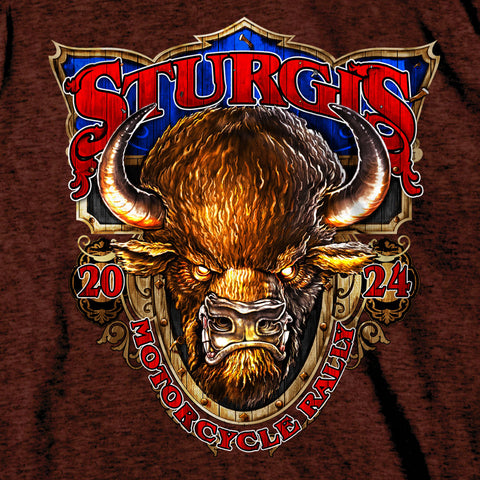 2024 Sturgis Buffalo Russet Motorcycle Rally Tee Shirt SPB1115