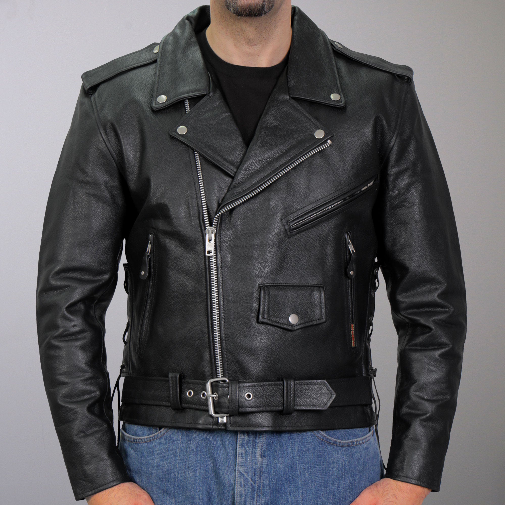 Hot Leathers Men's Classic Motorcycle Leather Jacket