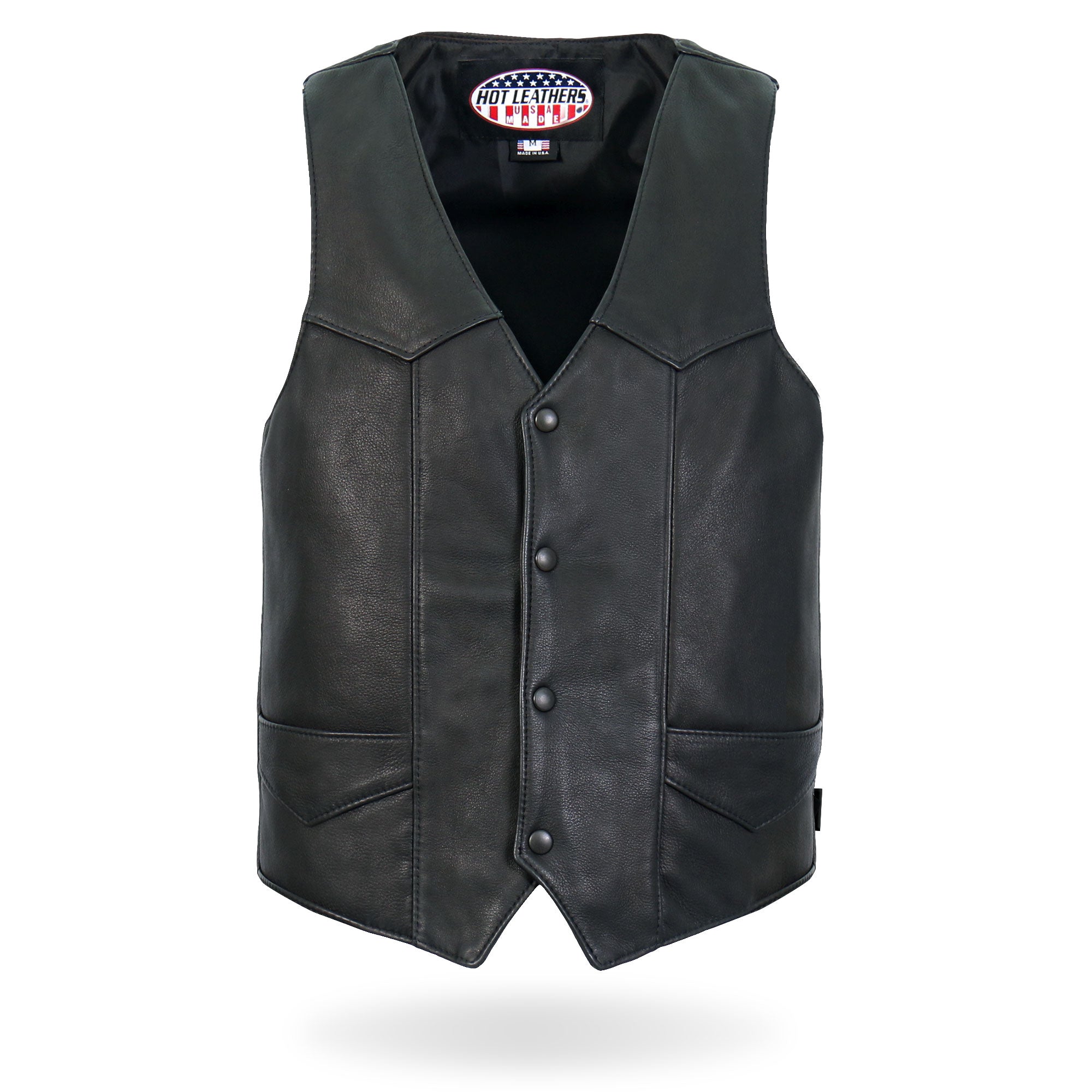 Hot Leathers Black Denim Vest Motorcycle Hot Leathers VSM6201