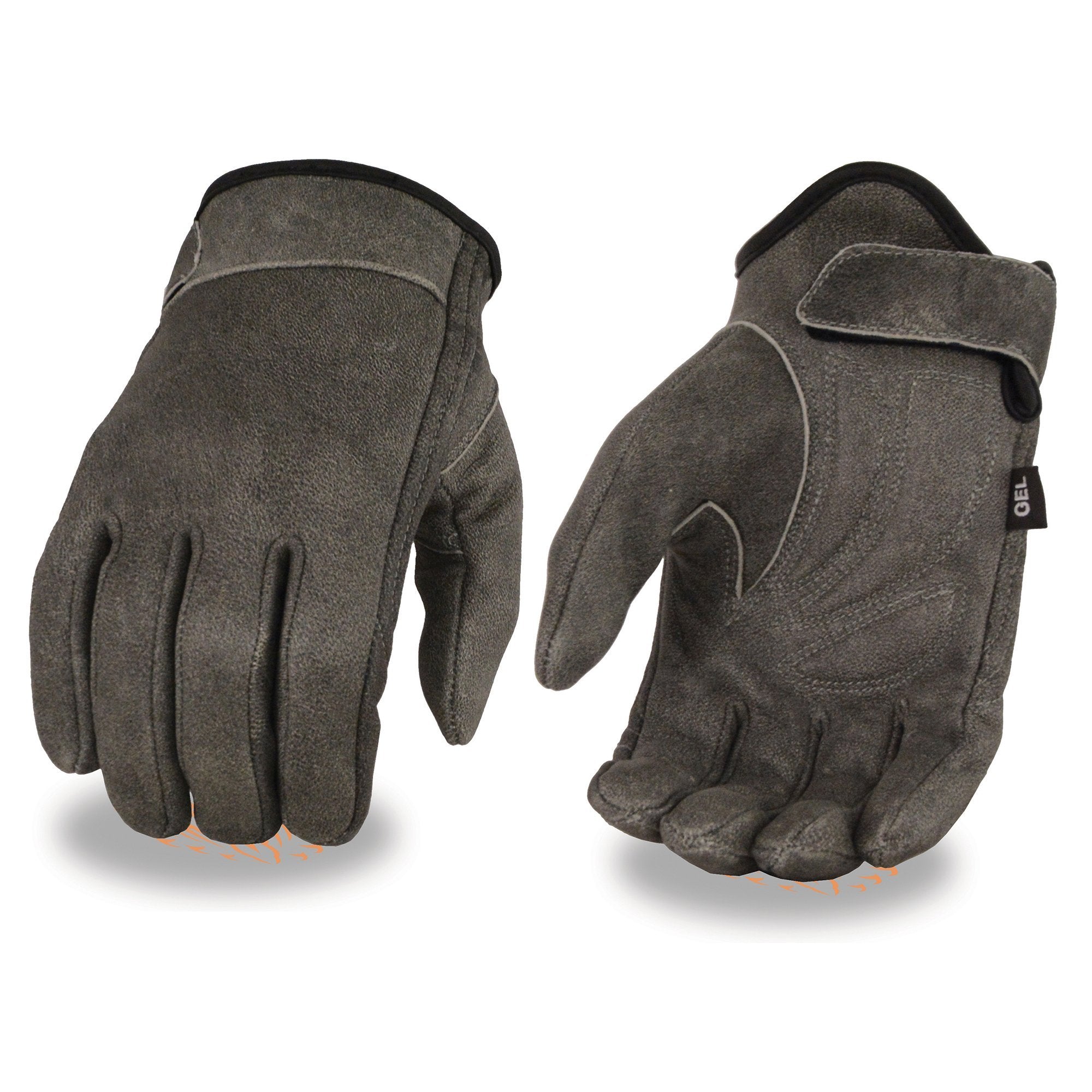 Mens grey leather gloves sales