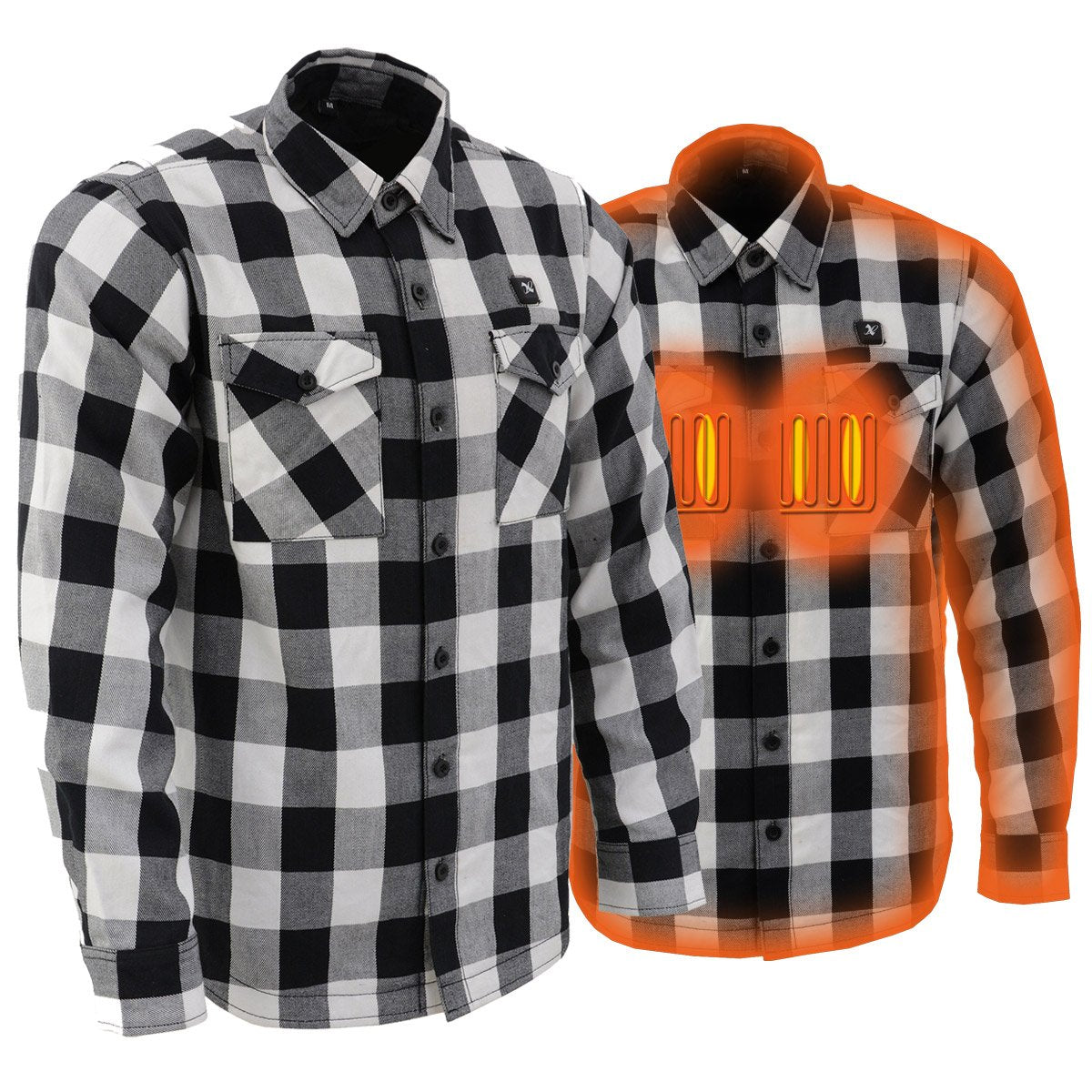 Nexgen Heat Men s NXM1601SET Riffraff Black Grey White Heated Flannel