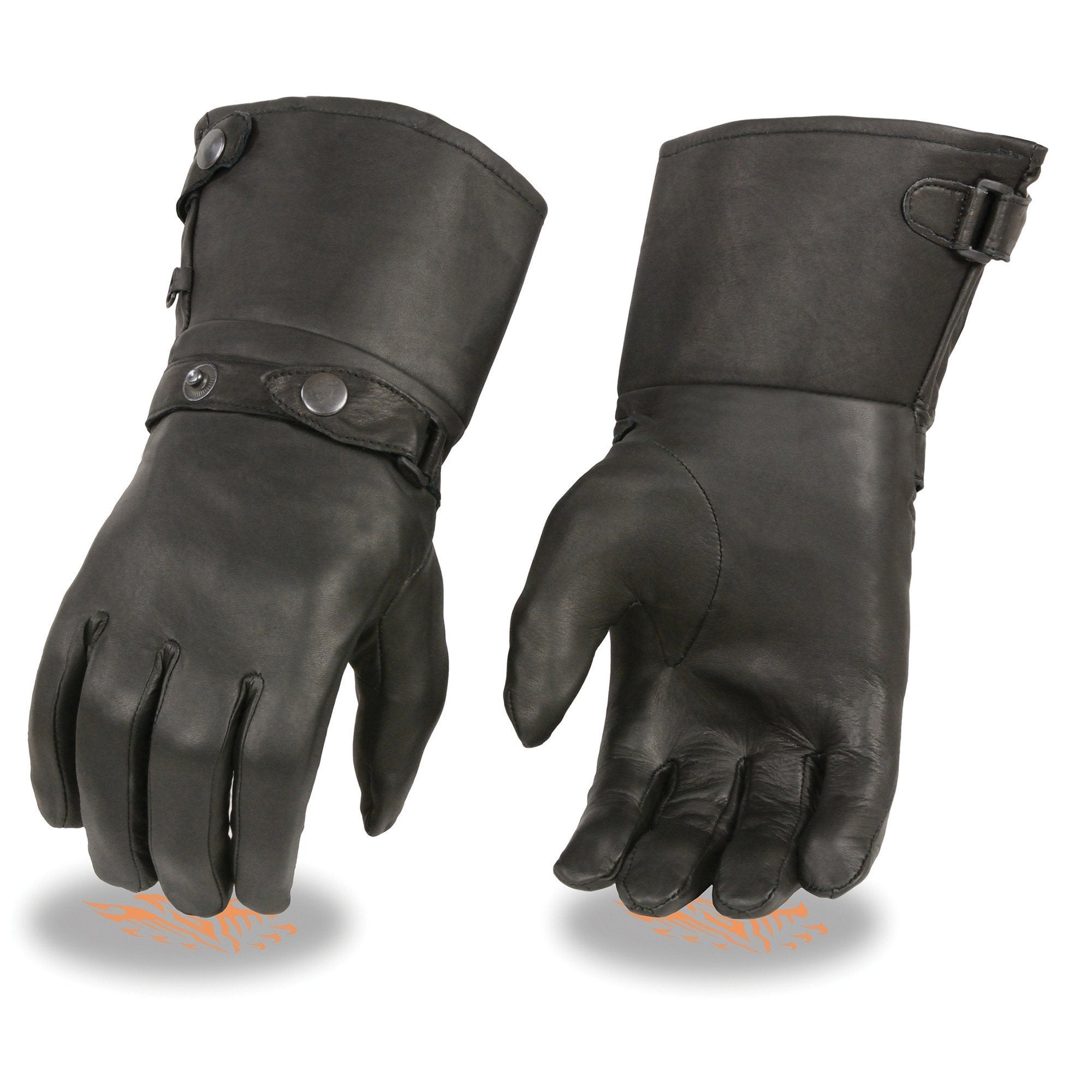 Milwaukee Leather Men's Gauntlet Motorcycle Hand Gloves-Black