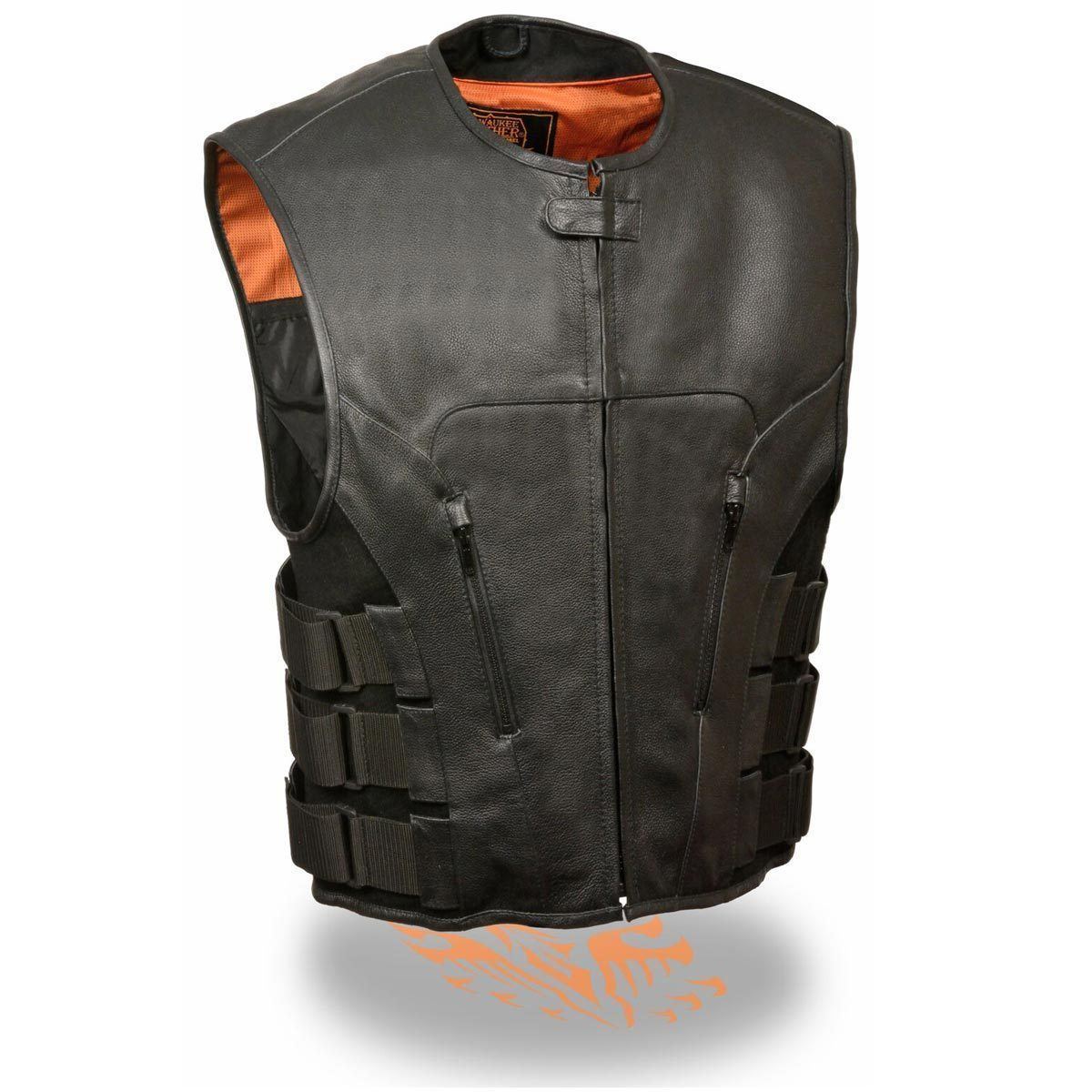 Milwaukee Leather MLM3500 Men's Swat Style Rider Leather Vest w