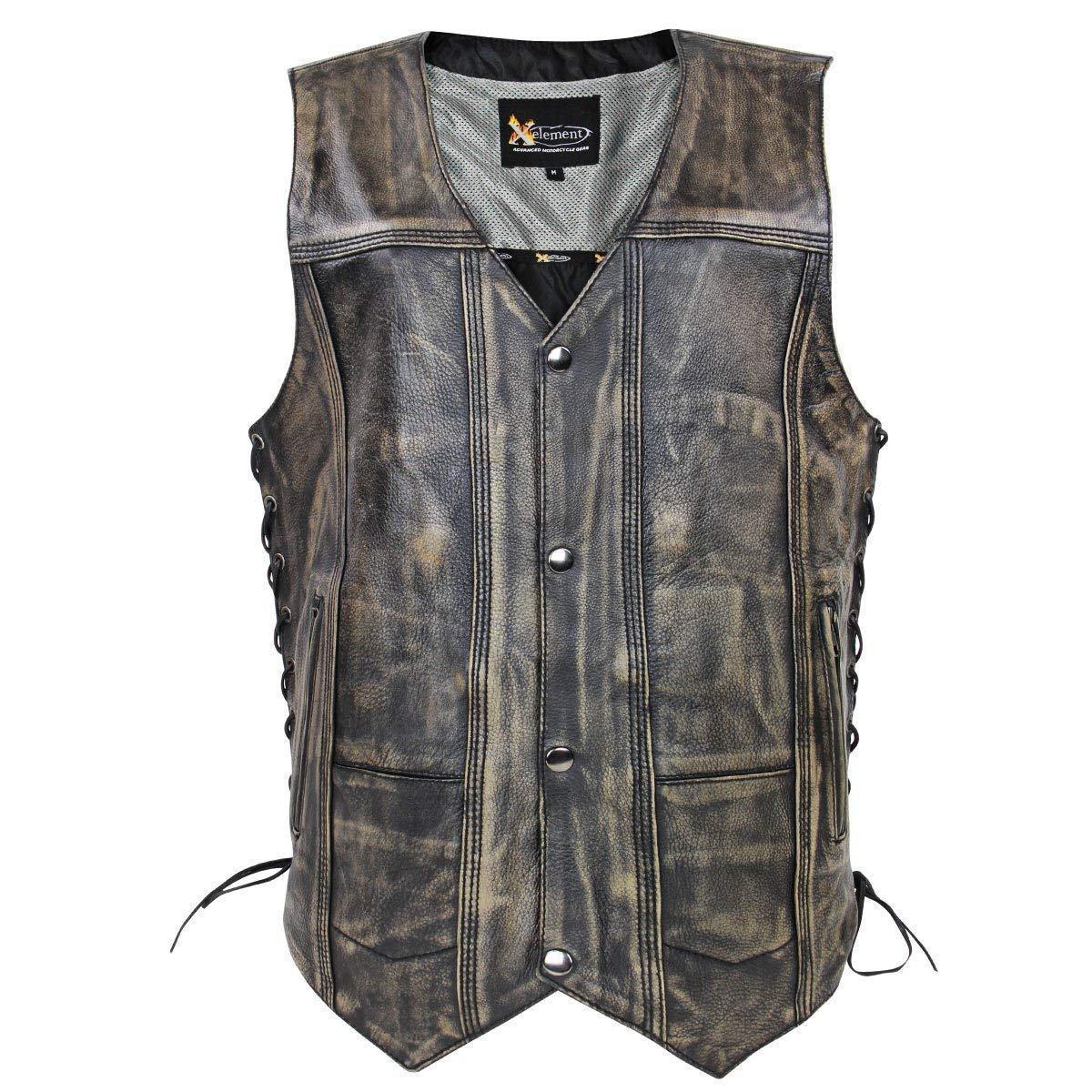 Distressed black on sale leather vest