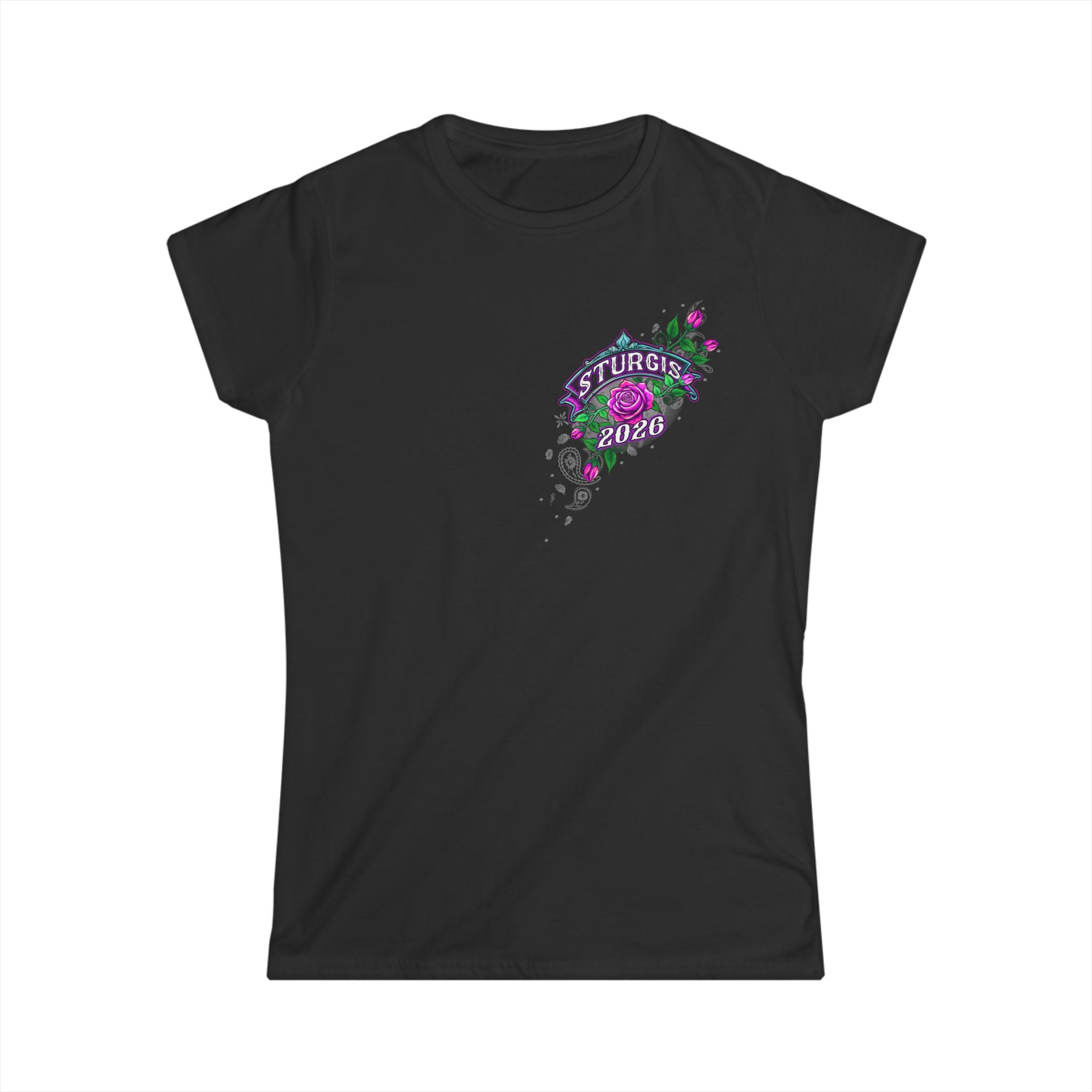 2026 Sturgis Motorcycle Rally Cross De Lis Women's Black T-shirt