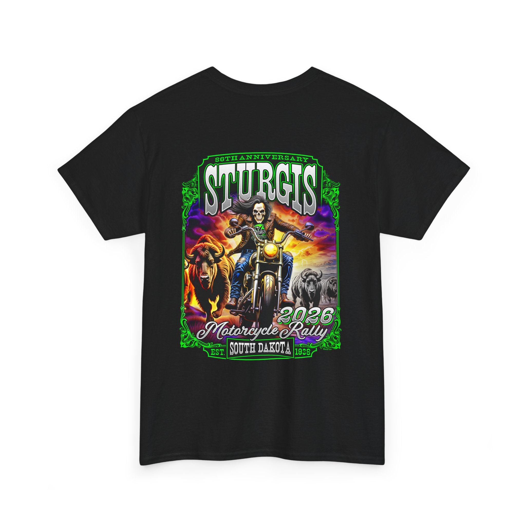 2026 Sturgis Motorcycle Rally No.1 Skull Chaser Mens Black T-Shirt