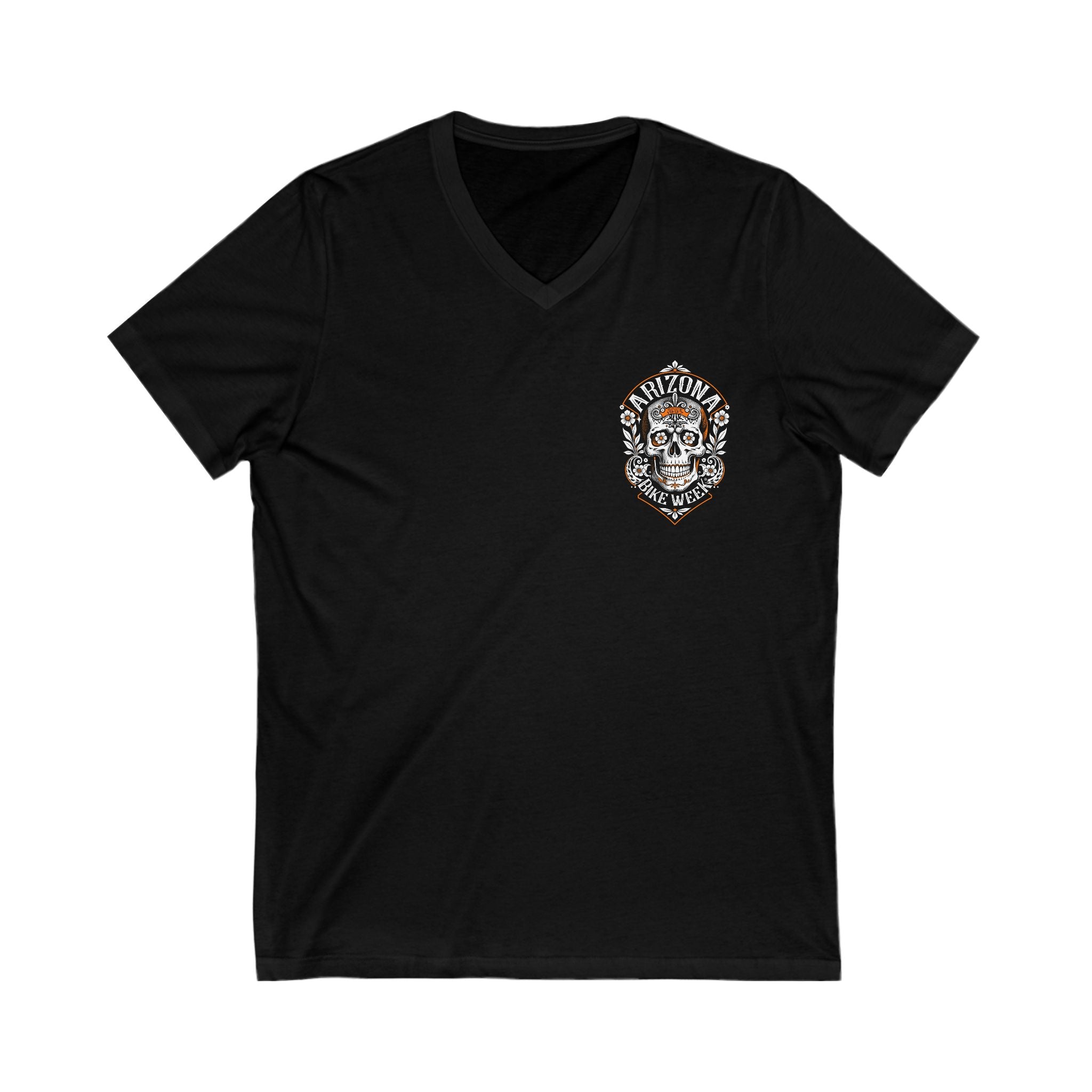 Arizona Bike Week Sugar Skull Black V-neck Women's T-Shirt GMX