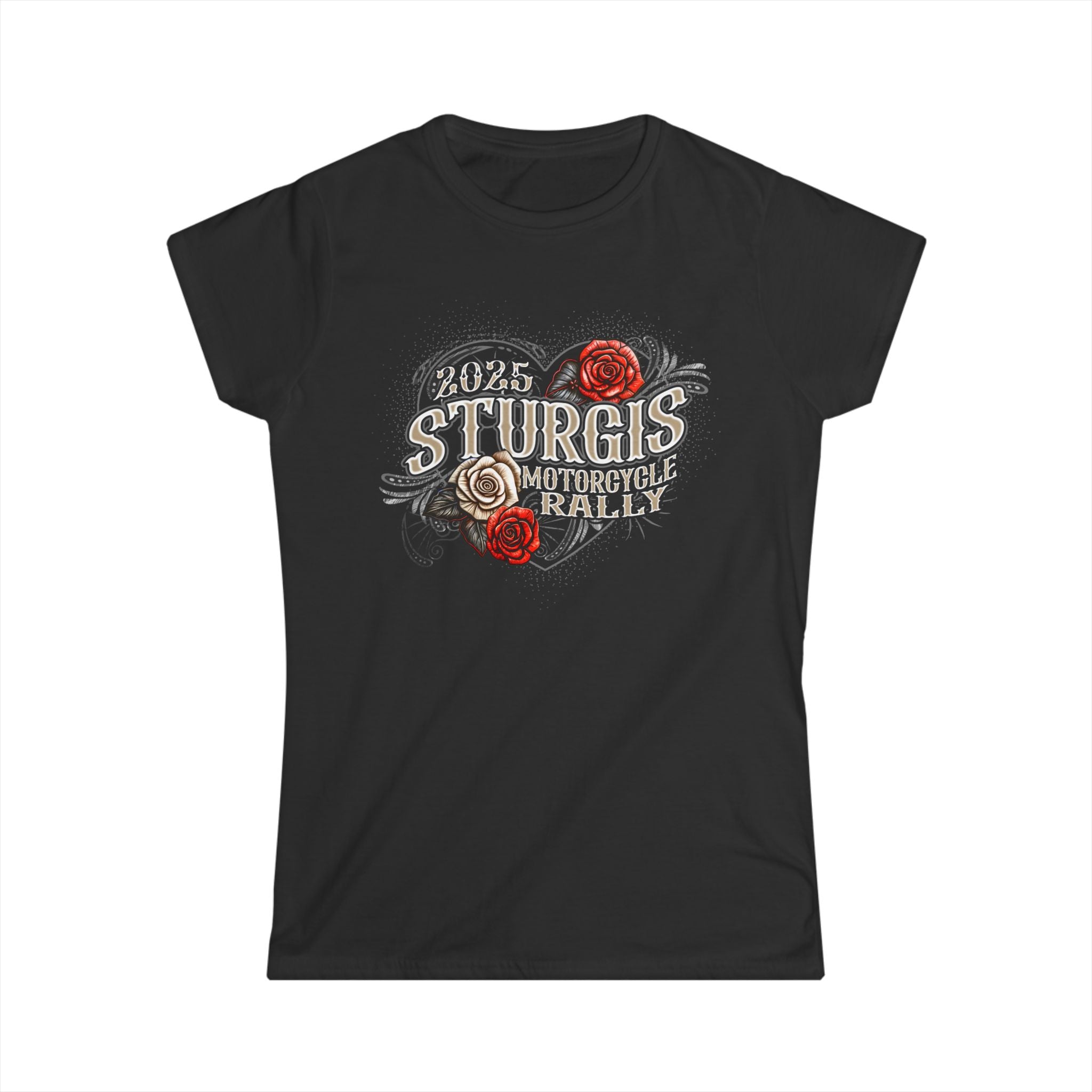 2025 Sturgis Motorcycle Rally  Leather Wings Ladies Black T-Shirt