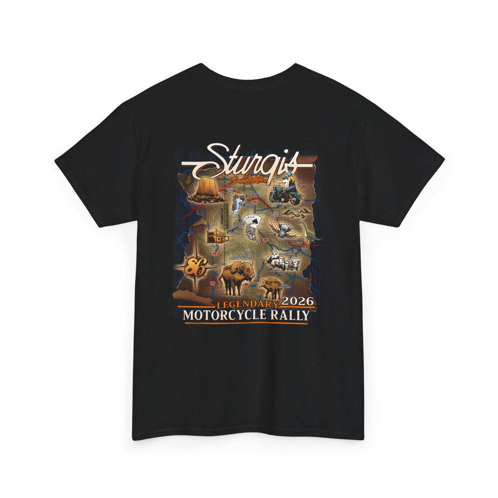 2026 Sturgis Motorcycle Rally Attractions Mens Black T-Shirt