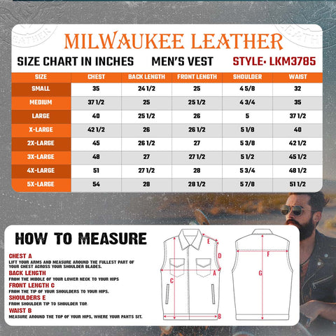 Milwaukee Leather LKM3785 Men's 2 in 1 Classic Black Premium Leather Motorcycle Hoodie Jacket w/ Convertible Vest
