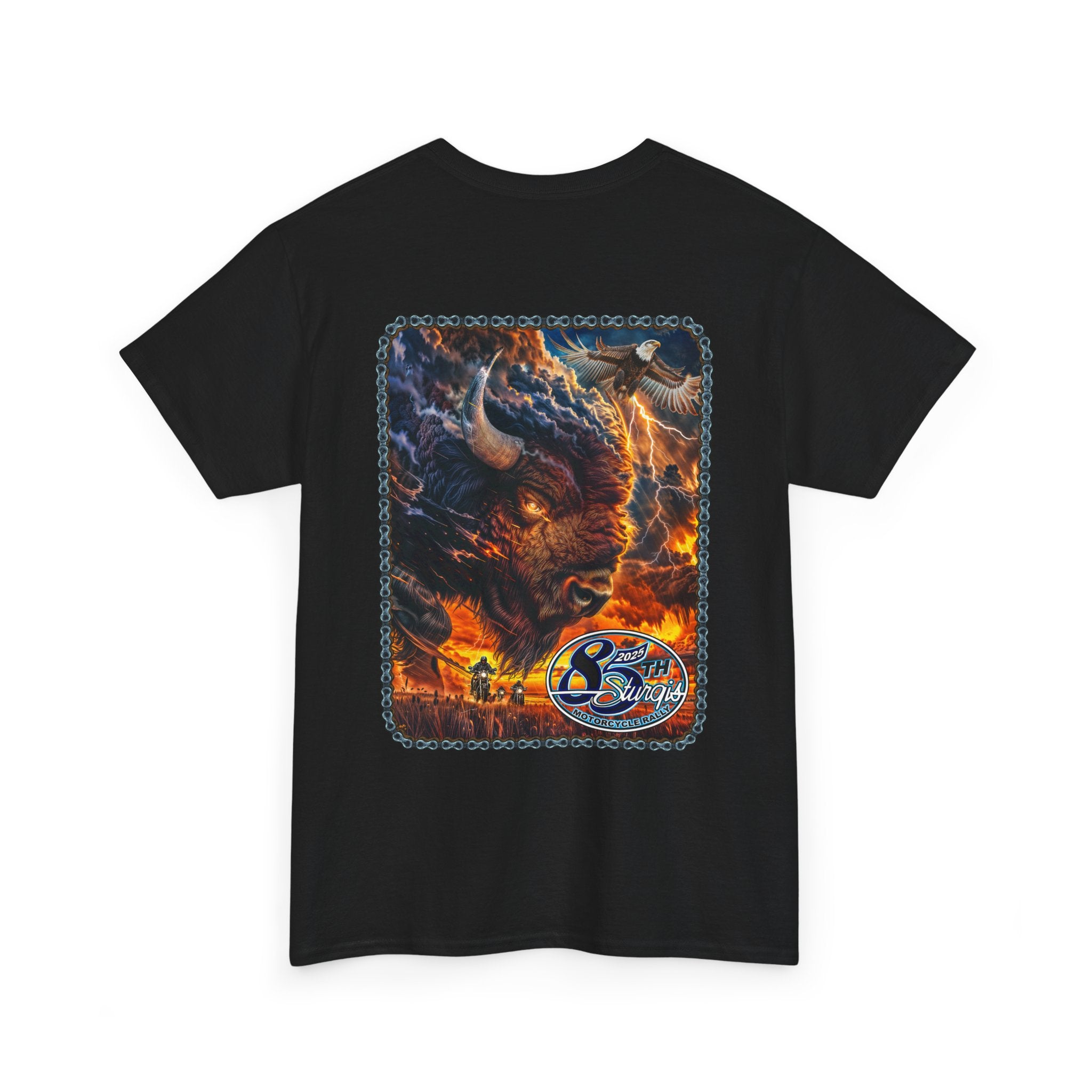2025 Sturgis Motorcycle Rally American Bison Mens Black T-Shirt GMX