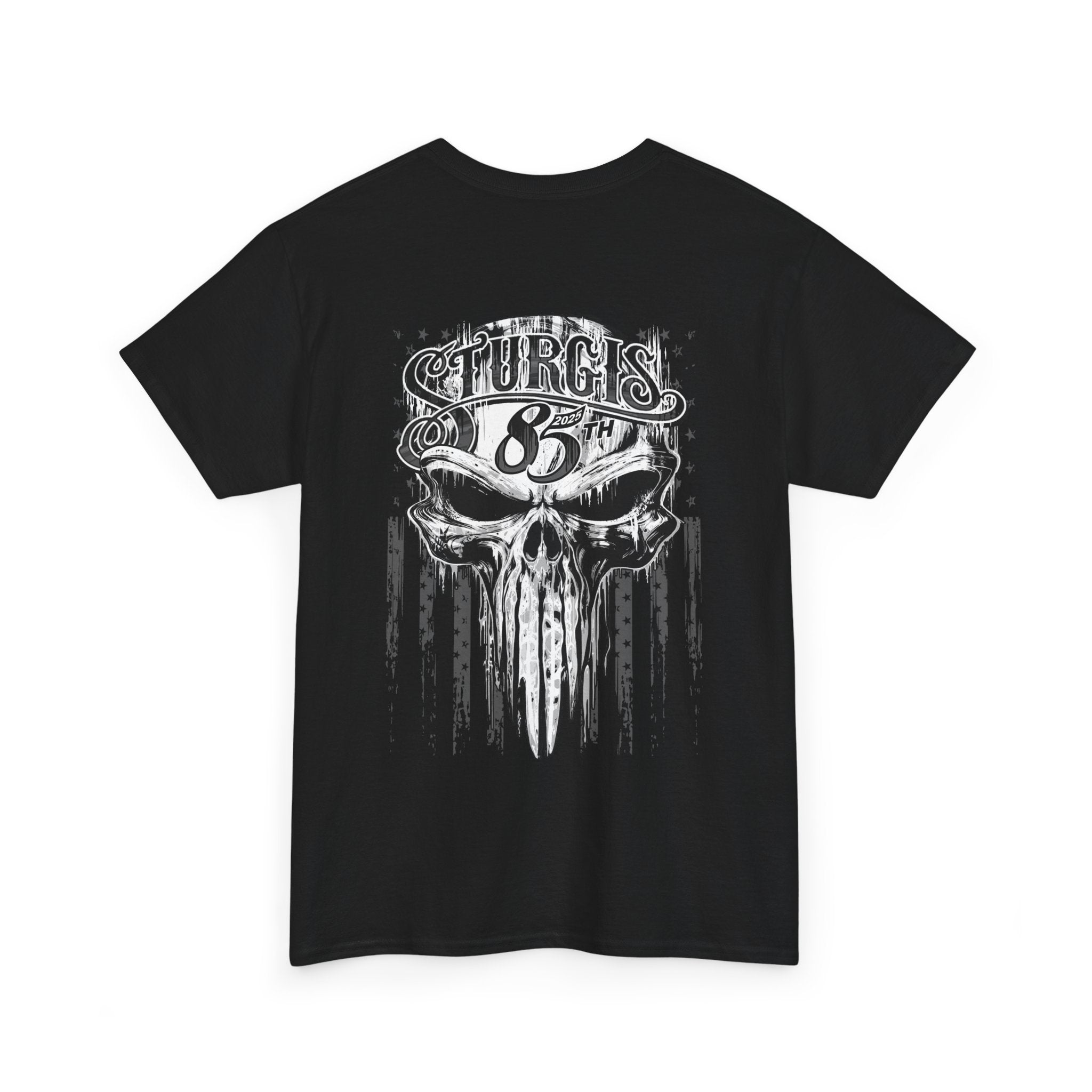 2025 Sturgis Motorcycle Rally Badass Skull Mens Black T-Shirt