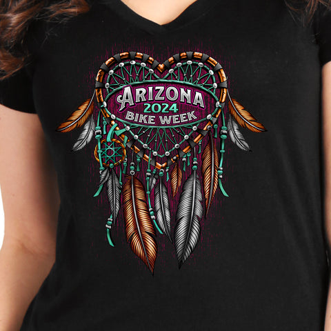 2024 Arizona Bike Week Dreamcatcher Wings Ladies T-Shirt AZL1462