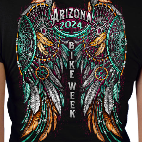 2024 Arizona Bike Week Dreamcatcher Wings Ladies T-Shirt AZL1462