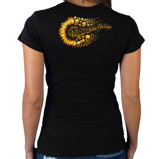 2024 Arizona Bike Week Sunflower Ladies T-Shirt AZL1474