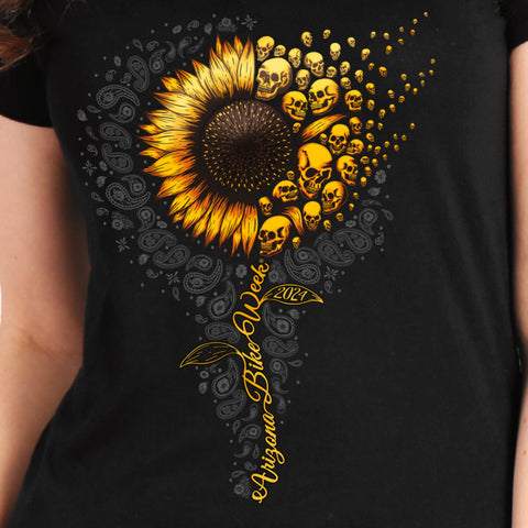 2024 Arizona Bike Week Sunflower Ladies T-Shirt AZL1474