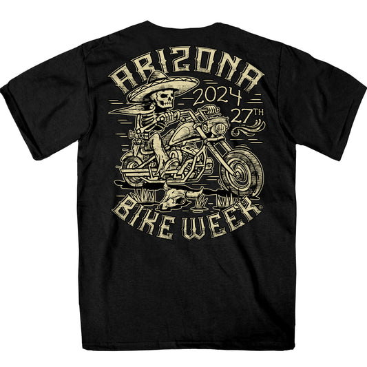 2024 Arizona Bike Week Mexicali Skeleton T-Shirt AZM1371