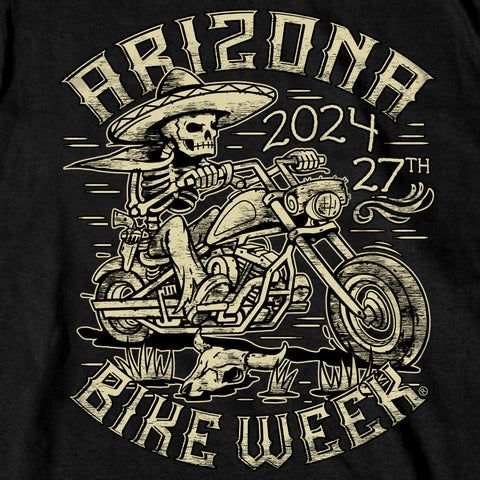 2024 Arizona Bike Week Mexicali Skeleton T-Shirt AZM1371