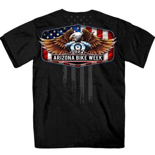 2024 Arizona Bike Week Patriotic Eagle T-Shirt AZM1387