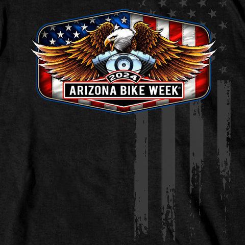 2024 Arizona Bike Week Patriotic Eagle T-Shirt AZM1387