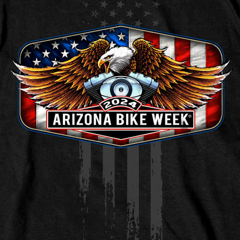 2024 Arizona Bike Week Patriotic Eagle T-Shirt AZM1387