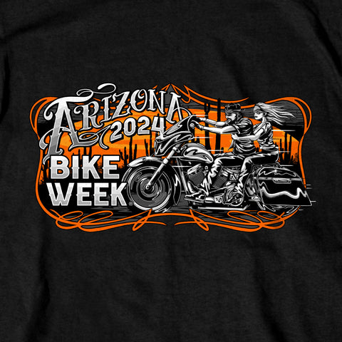 2024 Arizona Bike Week Couple Riders T-Shirt AZM1391