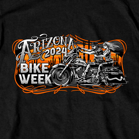 2024 Arizona Bike Week Couple Riders T-Shirt AZM1391