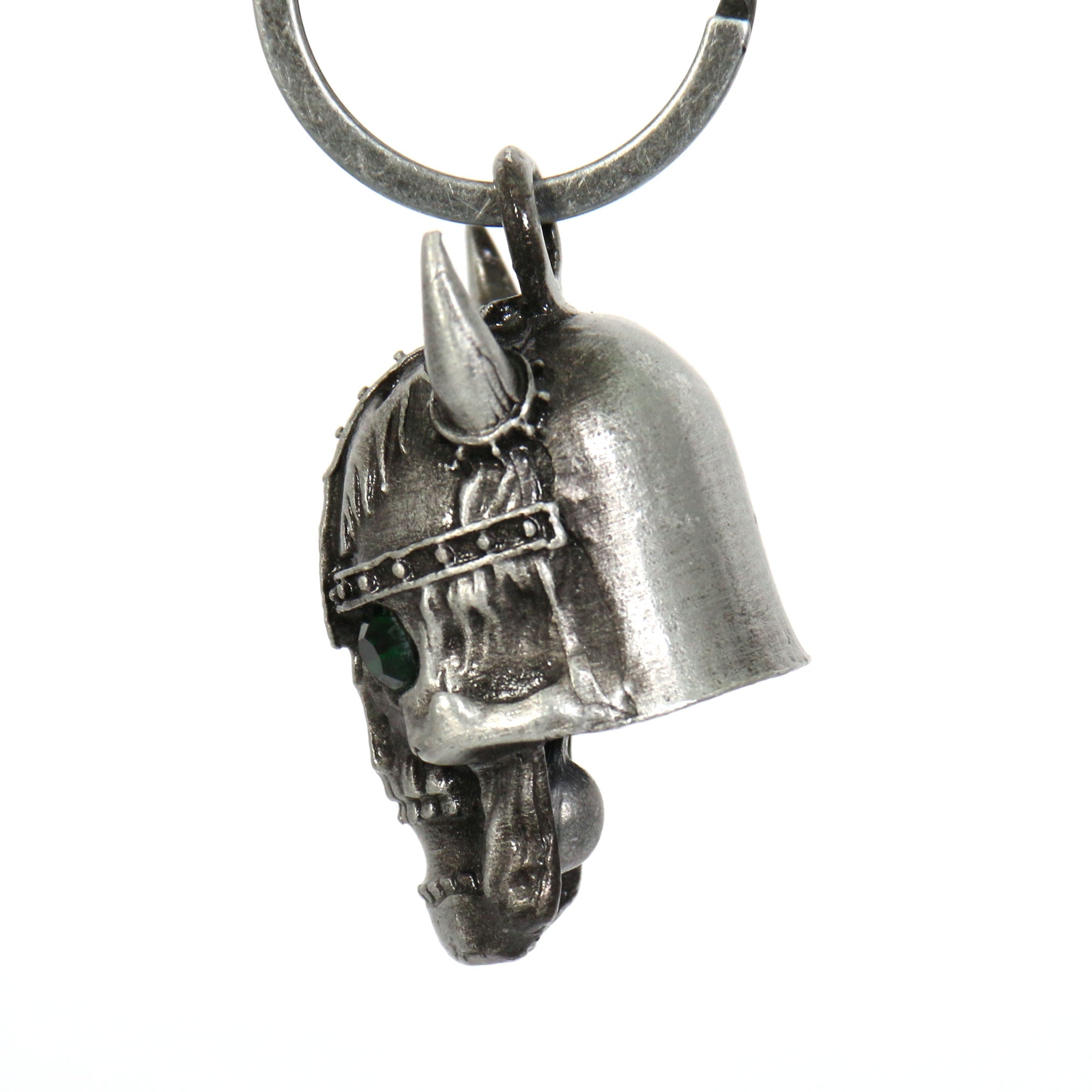 Hot Leathers Viking Skull Green Stones Bell BEM1049