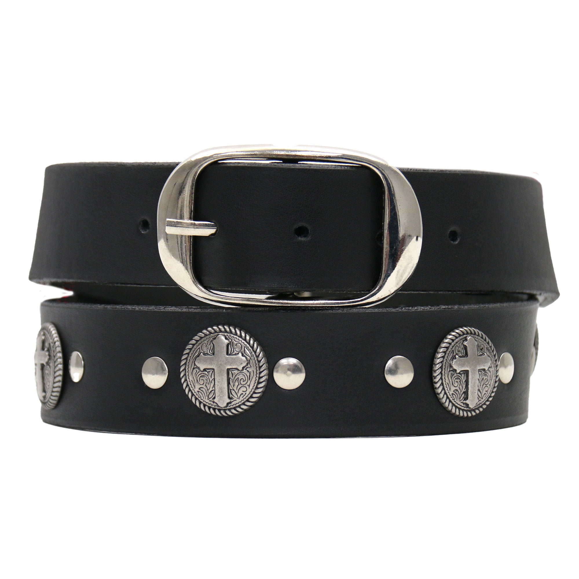 BELT LTHR CROSS CIRCLE