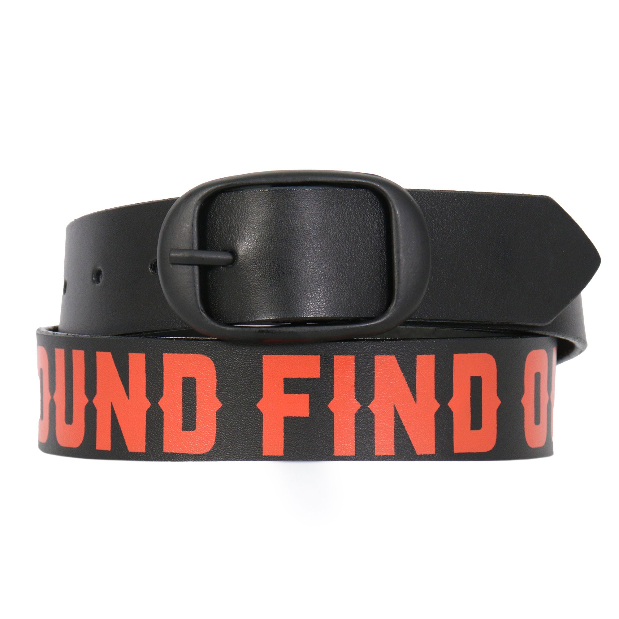 Hot Leathers F*** Around Find Out Black and Orange Leather Belt BLA1134