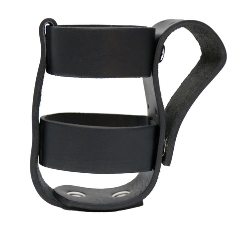 Hot Leathers BVH1001 Black Leather Bottle Holder for Handle Bars