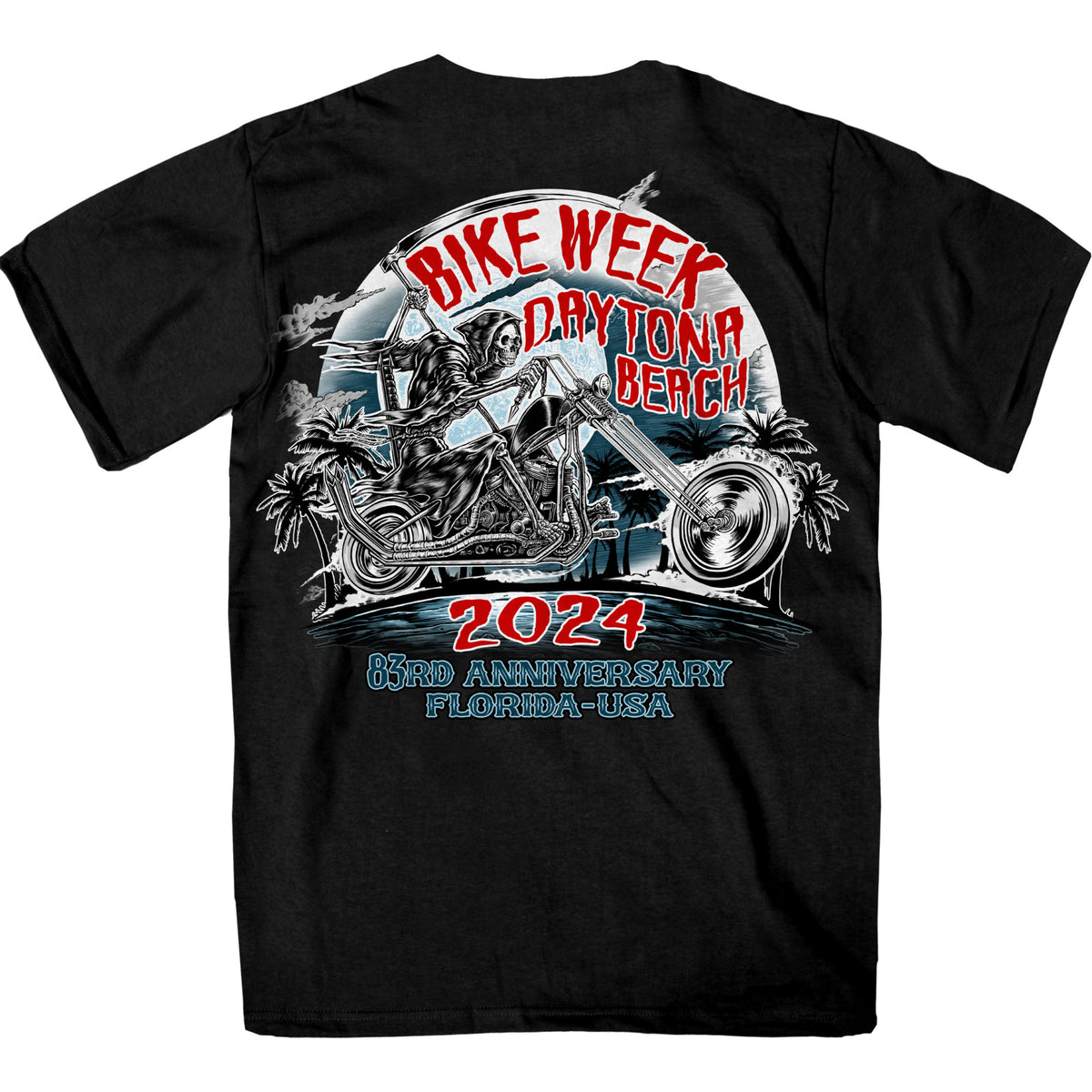 2024 Daytona Bike week Reaper Rider Black T-shirt EDM1198
