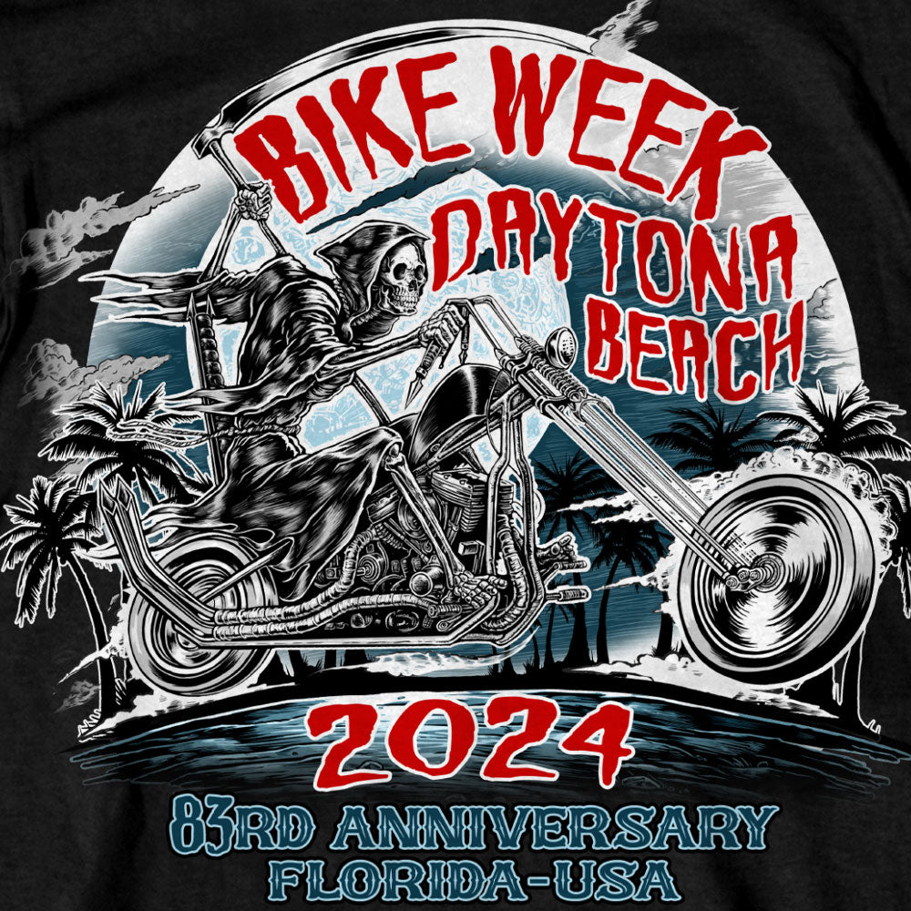 2024 Daytona Bike week Reaper Rider Black T-shirt EDM1198
