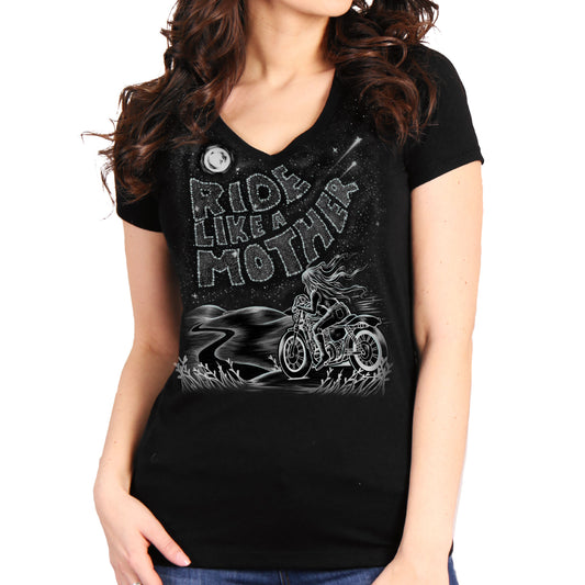 Hot Leathers Ride Like A Mother Ladies Graphic T-Shirt GLC1590