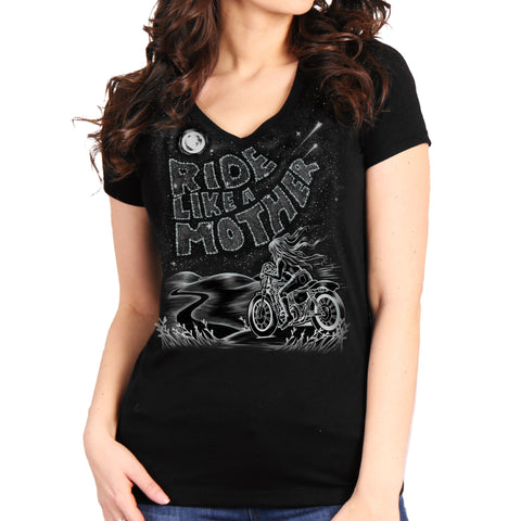 Hot Leathers Ride Like A Mother Ladies Graphic T-Shirt GLC1590