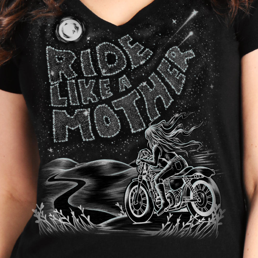 Hot Leathers Ride Like A Mother Ladies Graphic T-Shirt GLC1590