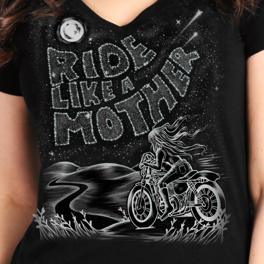 Hot Leathers Ride Like A Mother Ladies Graphic T-Shirt GLC1590