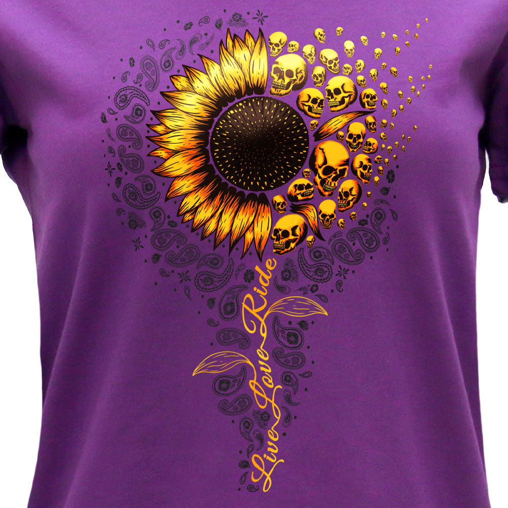 SS V SUNFLOWER SKULL PURPLE S