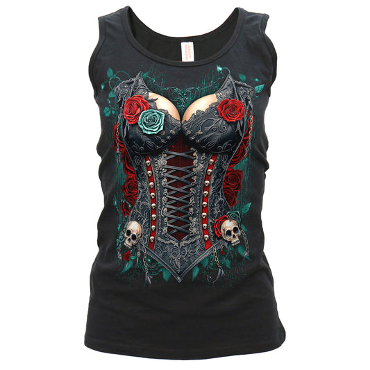 Hot leathers Gothic Corset Women Black Tank Top GLC2588
