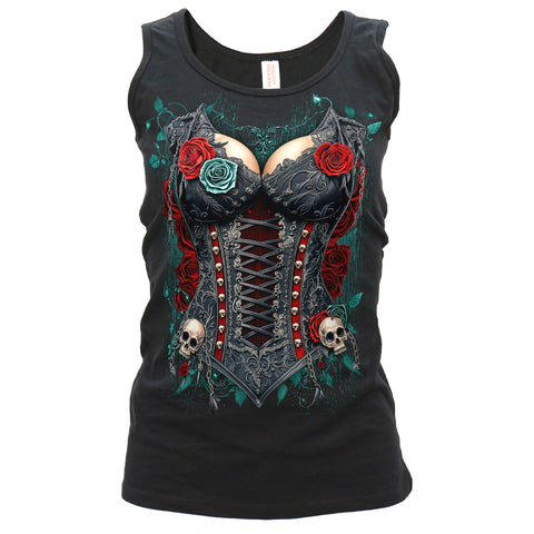 Hot leathers Gothic Corset Women Black Tank Top GLC2588