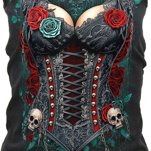 Hot leathers Gothic Corset Women Black Tank Top GLC2588