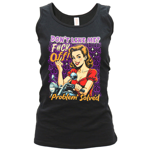Hot Leathers Problem Solved Women's Black Tank Top GLC2593
