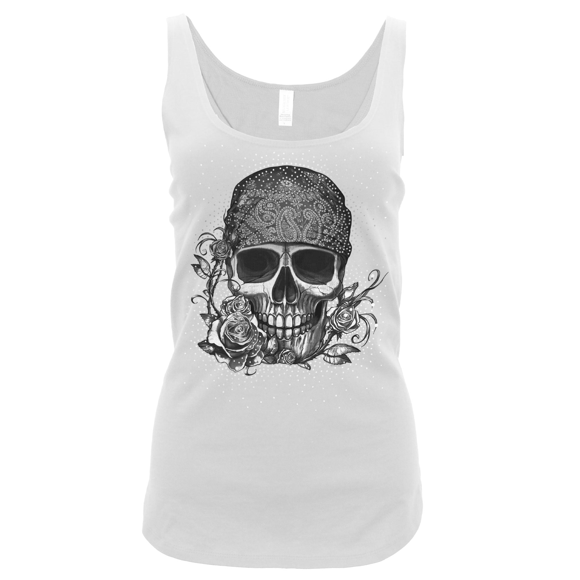 Hot Leathers Bandana Skull Womens White TT GLC2603