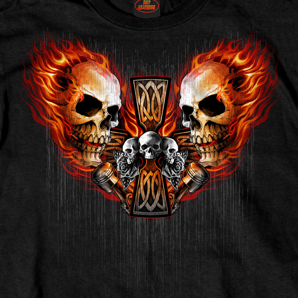 Hot Leathers Archangel Mens Black T-Shirt GMD1538
