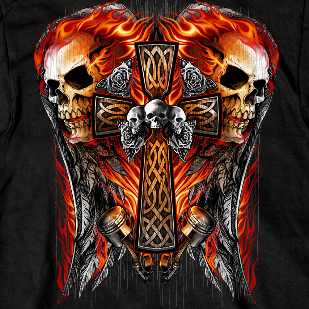 Hot Leathers Archangel Mens Black T-Shirt GMD1538