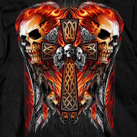Hot Leathers Archangel Mens Black T-Shirt GMD1538