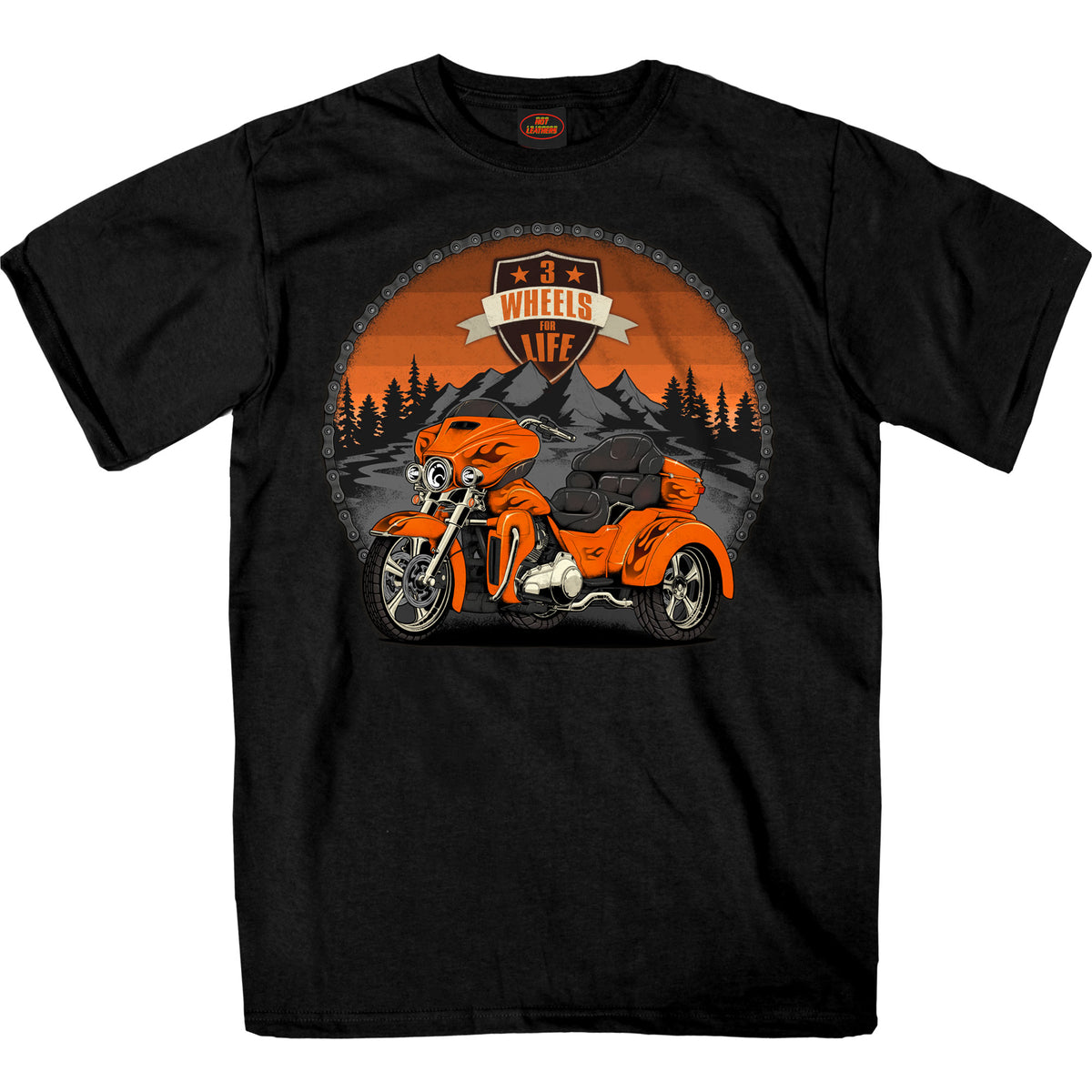 Hot leathers Trike Life SS Black T-Shirt GMS1545