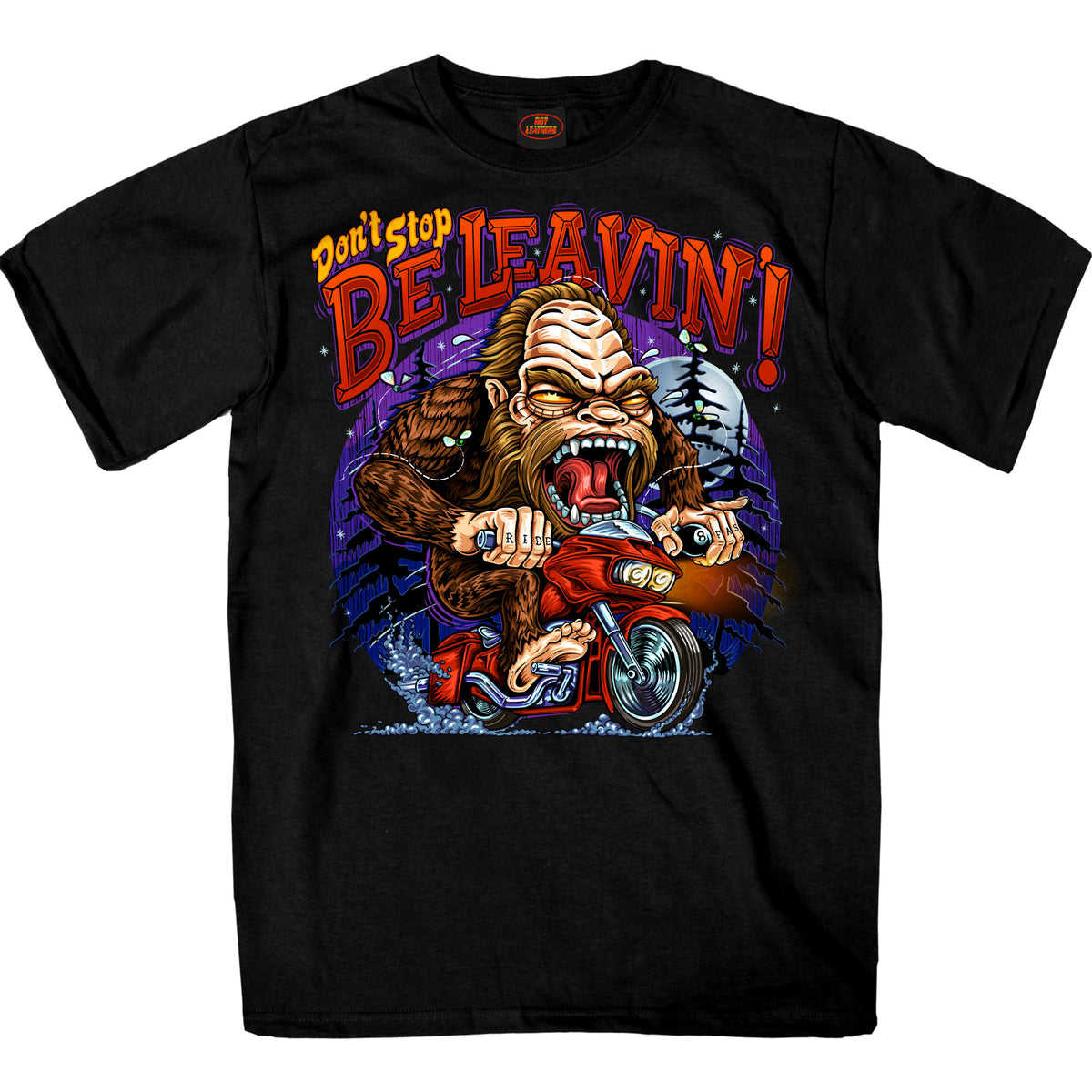 Hot leathers GMS1548 Bigfoot Biker SS Black Mens T-shirt