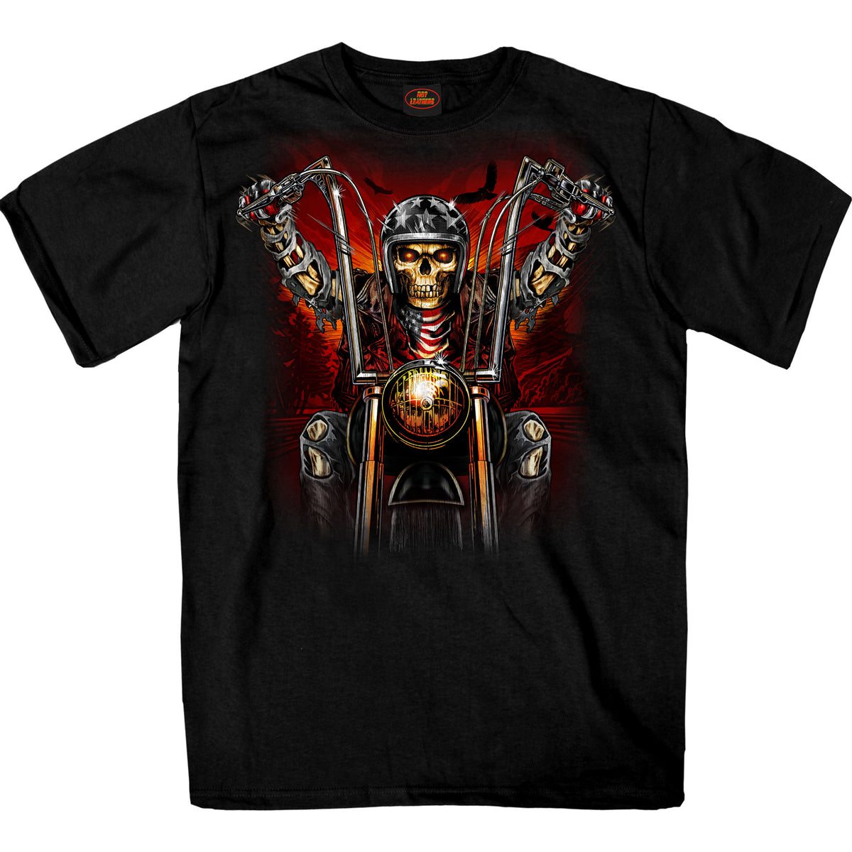 Hot Leathers Skull Rider Black T-Shirt